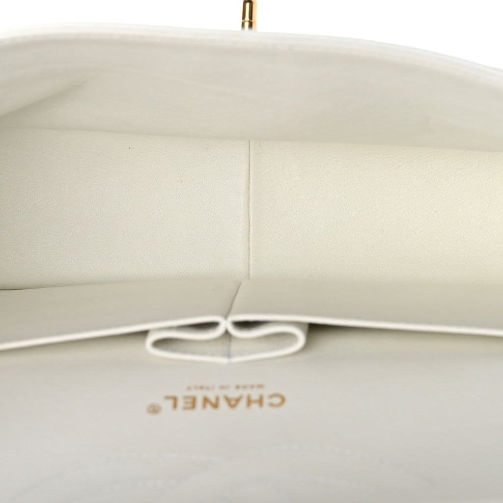 Caviar Quilted Jumbo Double Flap White