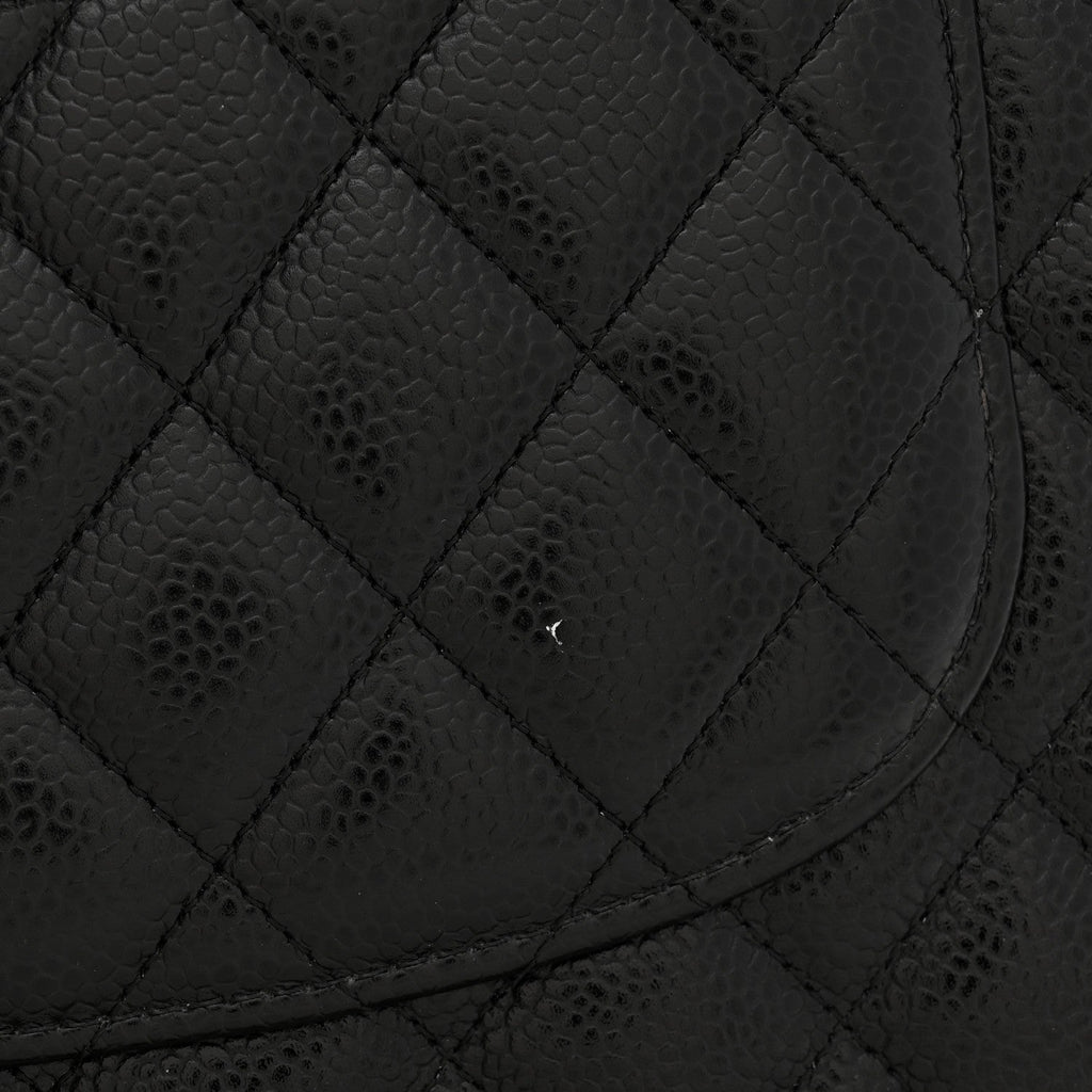 Caviar Quilted Medium Double Flap Black