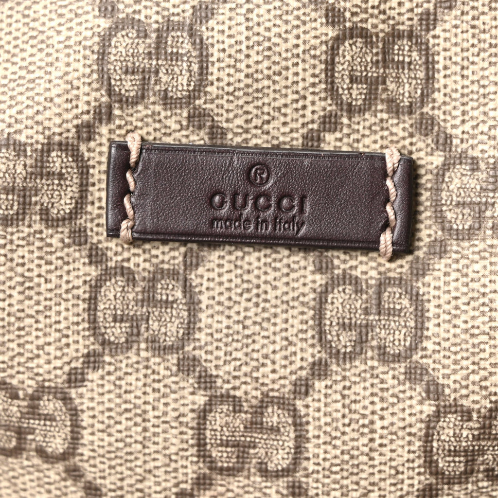 GG Supreme Monogram Medium Double Handle Briefcase Dark Brown
