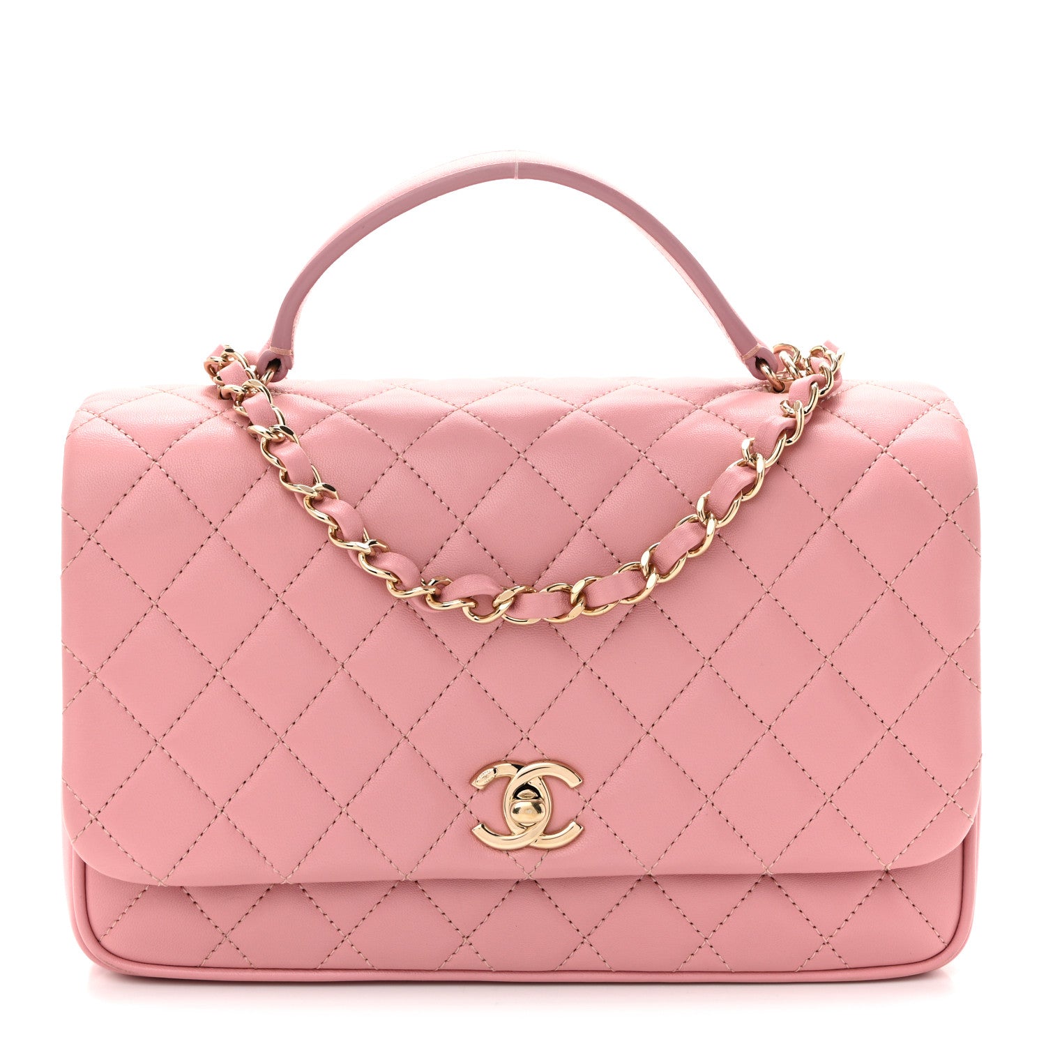 Lambskin Quilted Small Citizen Chic Flap Pink