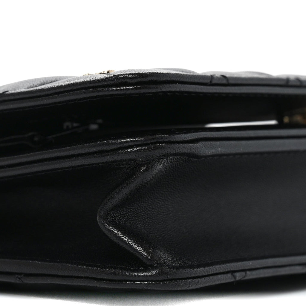 Lambskin Quilted All About Chanel Charm Wallet On Chain WOC Black