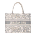 Canvas Embroidered Medium Dioriviera Toile De Jouy Book Tote Gray