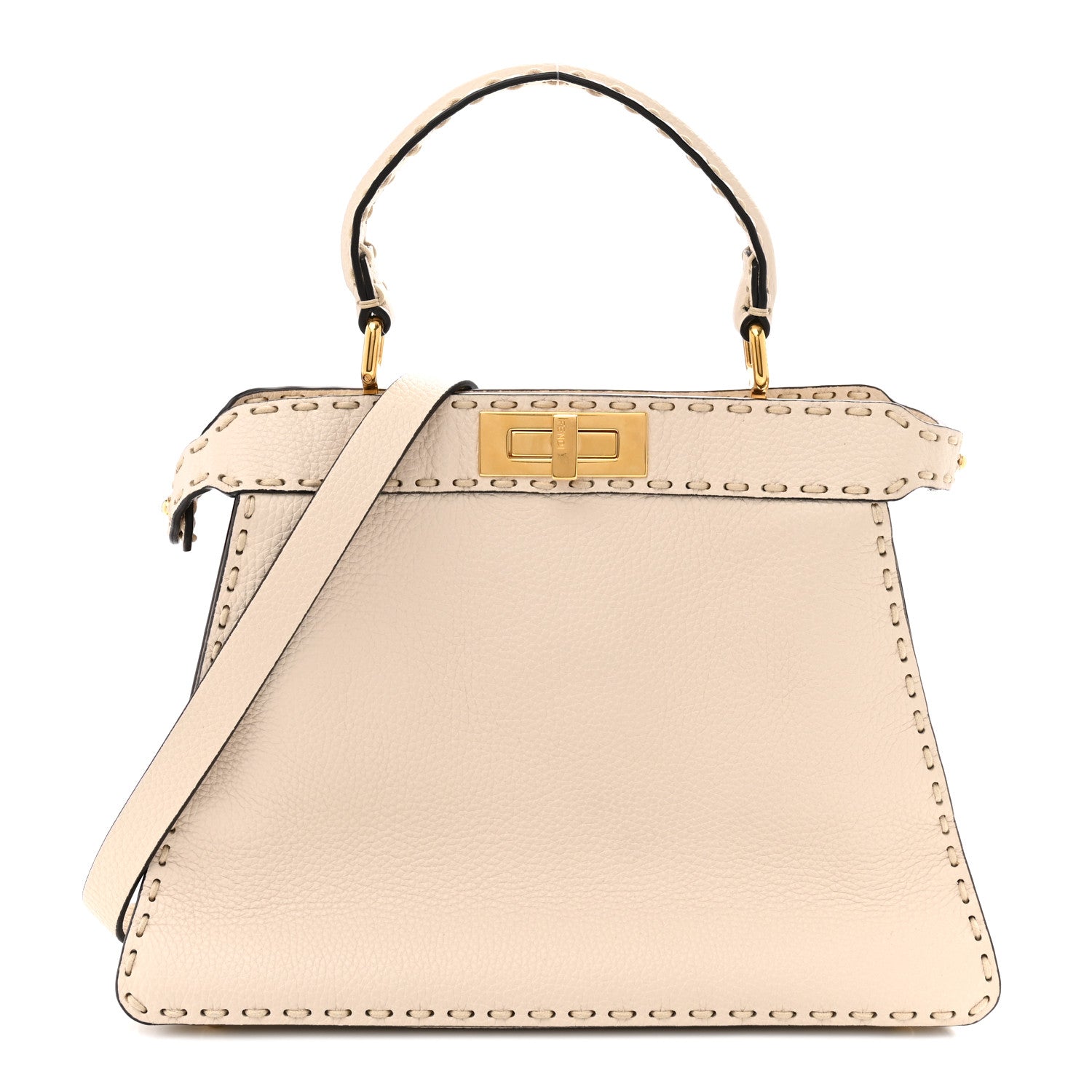 Cuoio Romano Selleria Chamois Medium Peekaboo I SEE U Satchel White