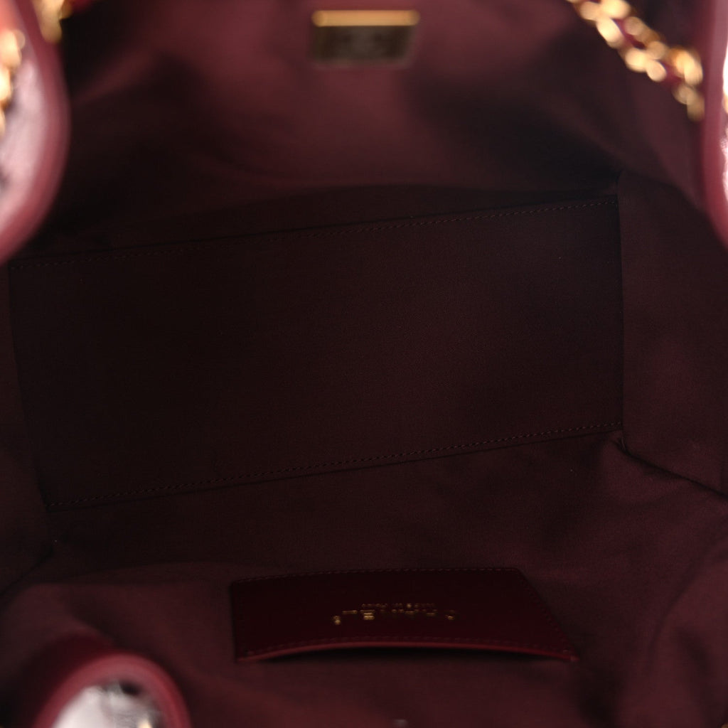 Goatskin Quilted Small Chanel 25 Handbag Dark Burgundy