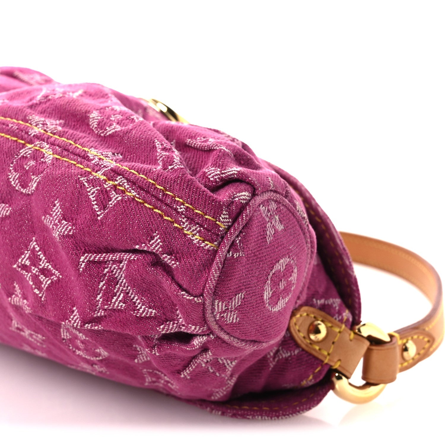 Monogram Denim Mini Pleaty Fuchsia