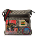 Soft GG Supreme Monogram Courrier Web Medium Flat Messenger Bag Beige New Acero Multicolor