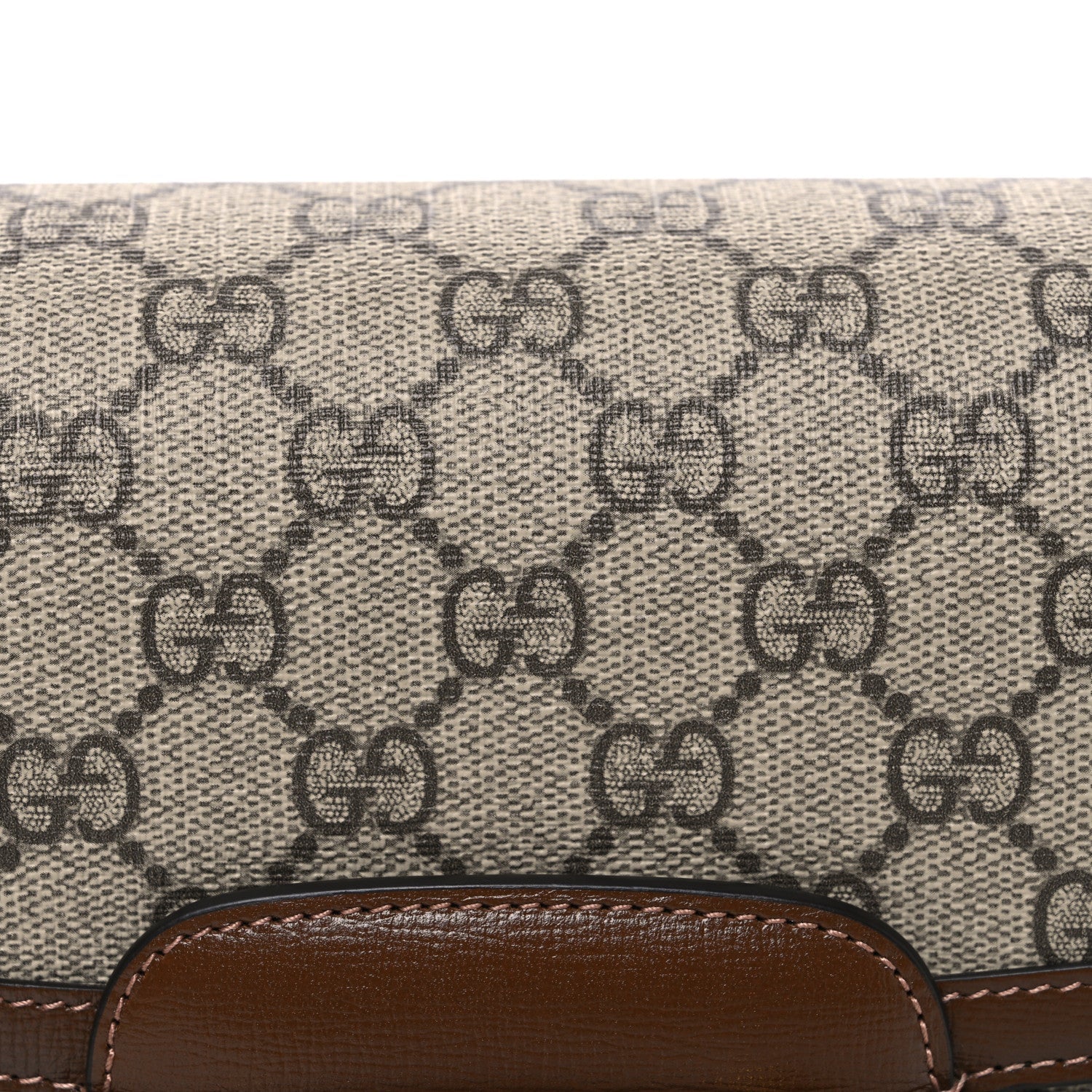 GG Supreme Monogram Horsebit 1955 Shoulder Bag Beige Brown Sugar