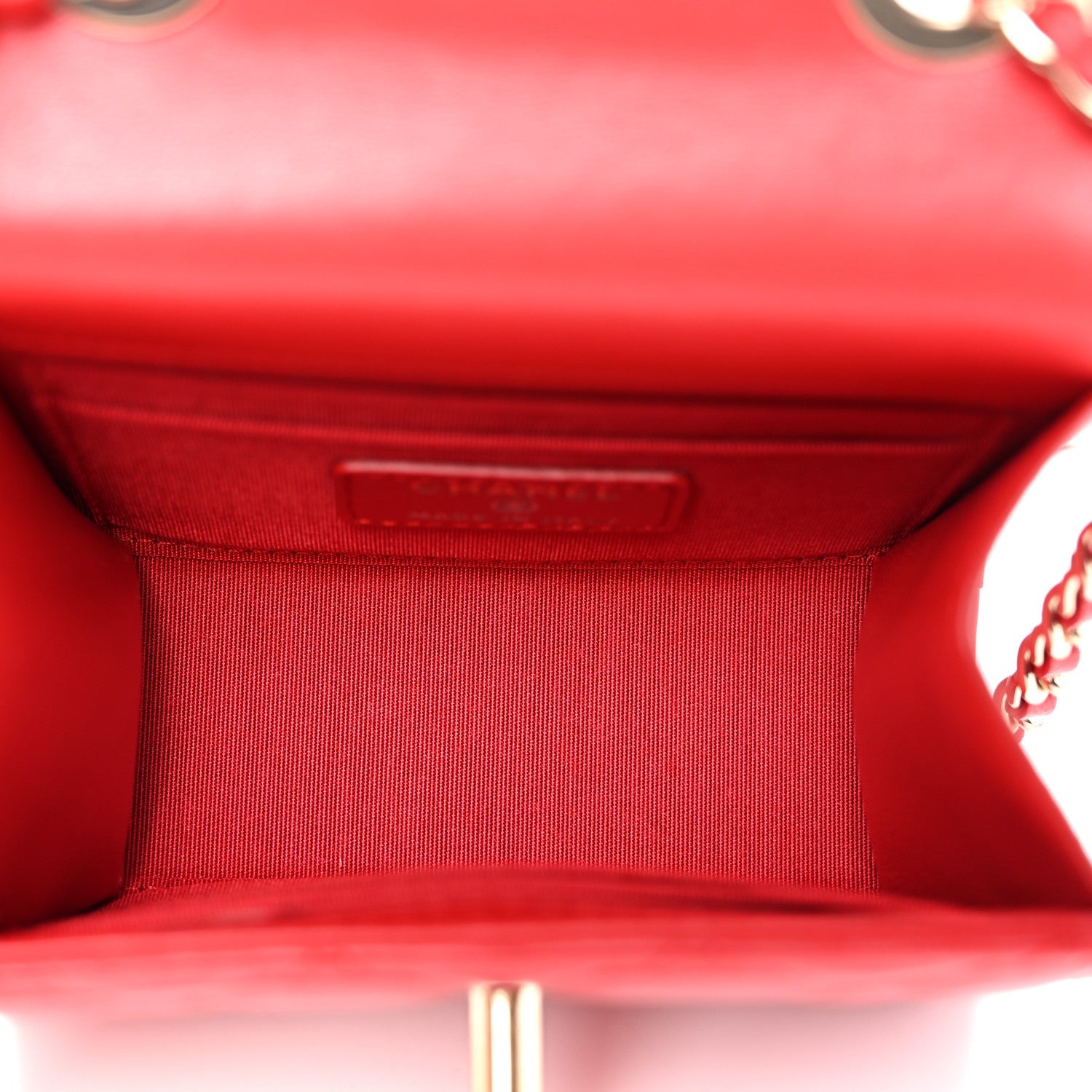 Lambskin Quilted Mini Trendy CC Clutch With Chain Red