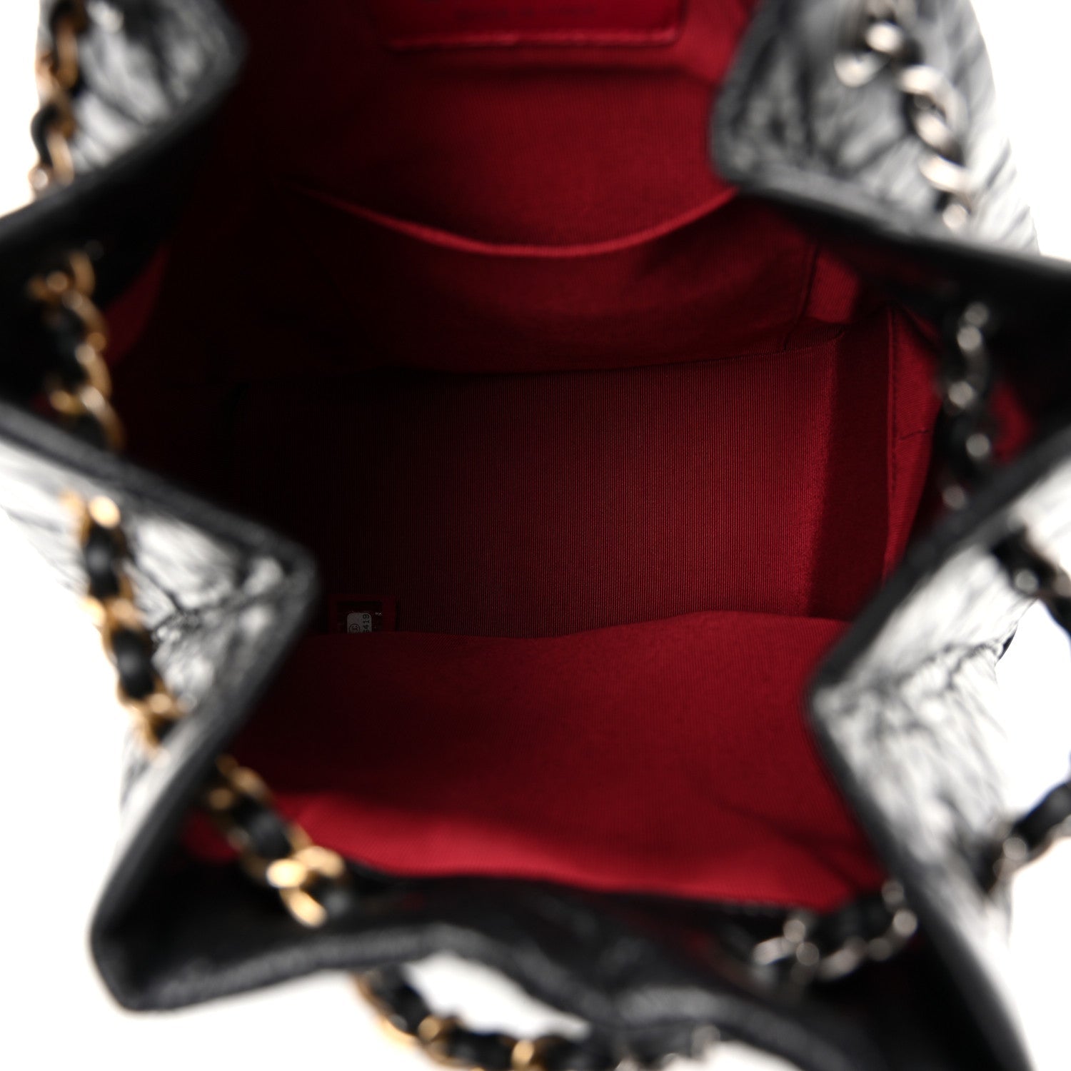 Aged Calfskin Quilted Small Gabrielle Backpack Black
