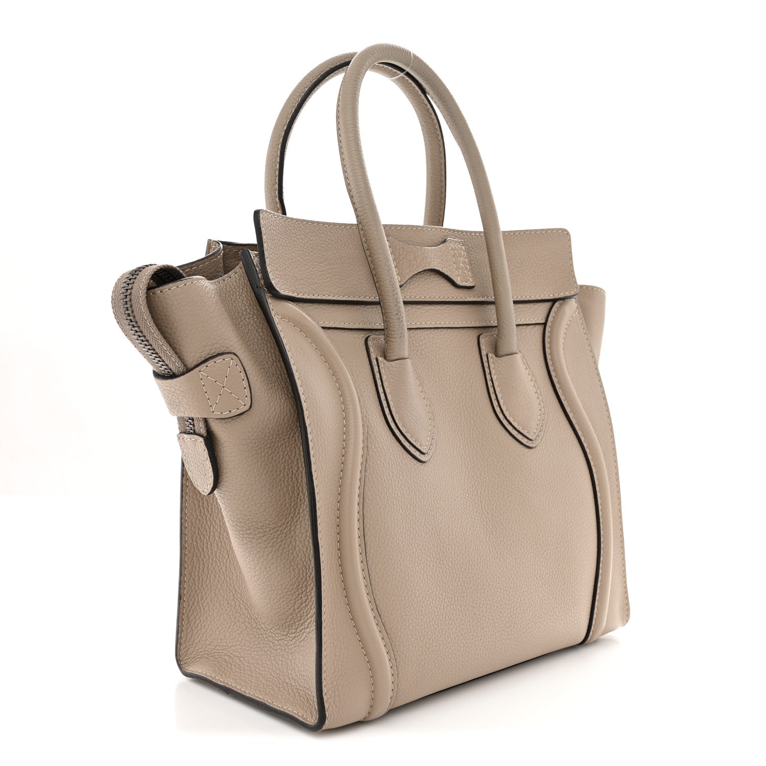 Drummed Calfskin Micro Luggage  Dune