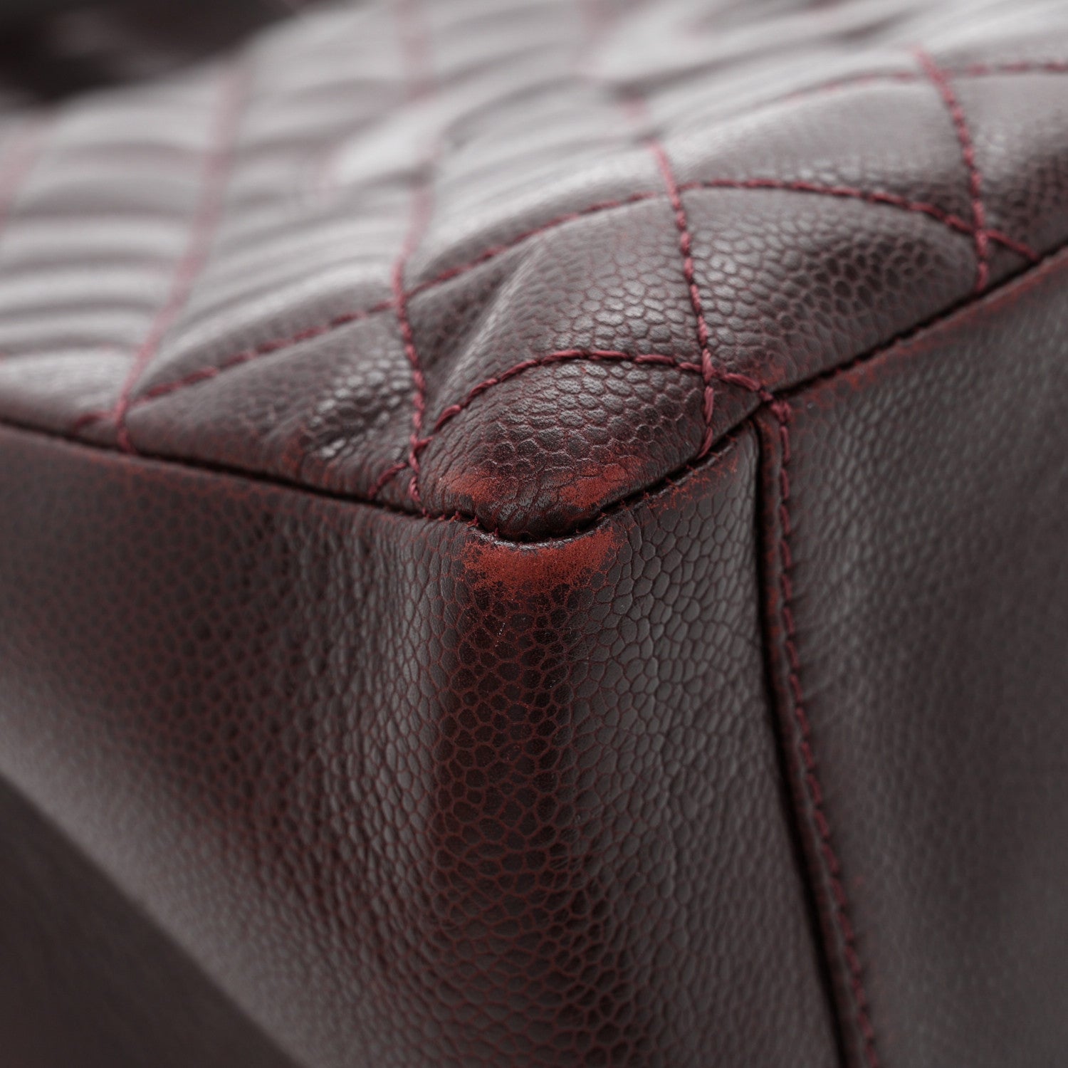 Caviar Quilted Grand Shopping Tote GST Dark Bordeaux