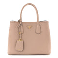 Saffiano Cuir Medium Double Bag Cammeo Black