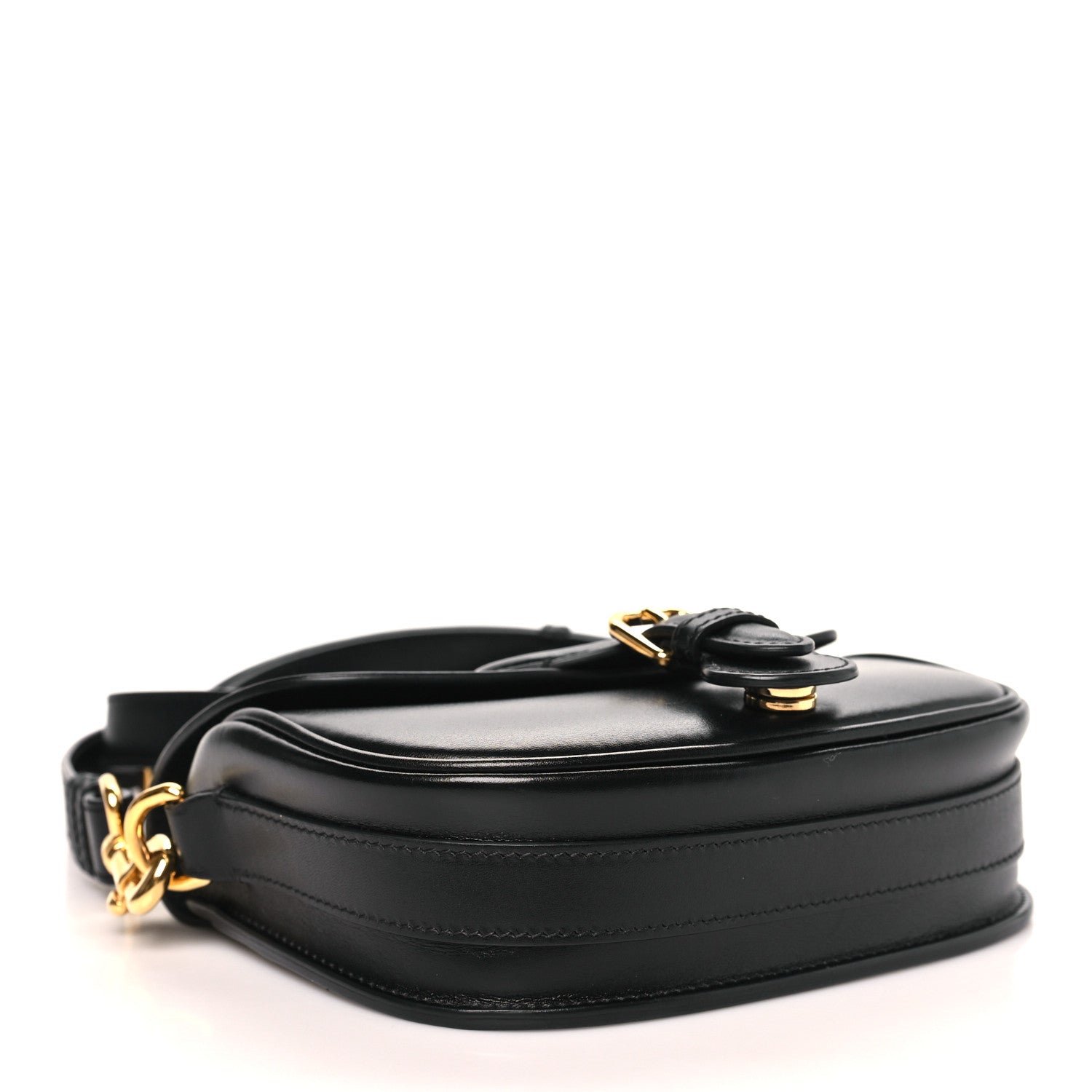 Box Calfskin Small Bobby Flap Black