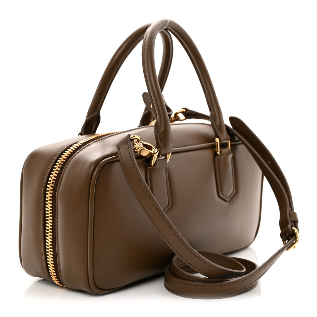 Calfskin Large Arcadie Top Handle Bag Tundra