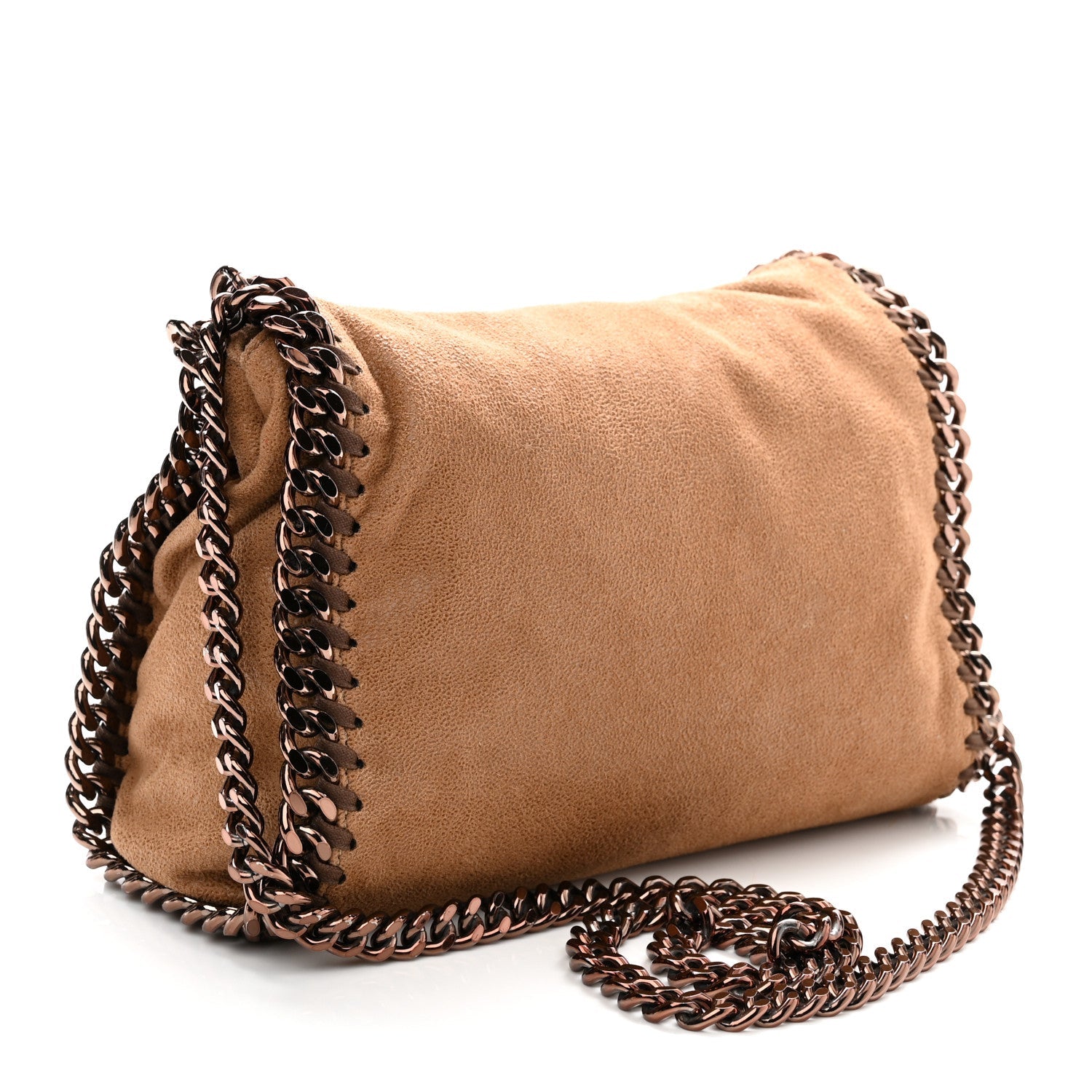 Shaggy Deer Mini Falabella Fold Over Tote Camel