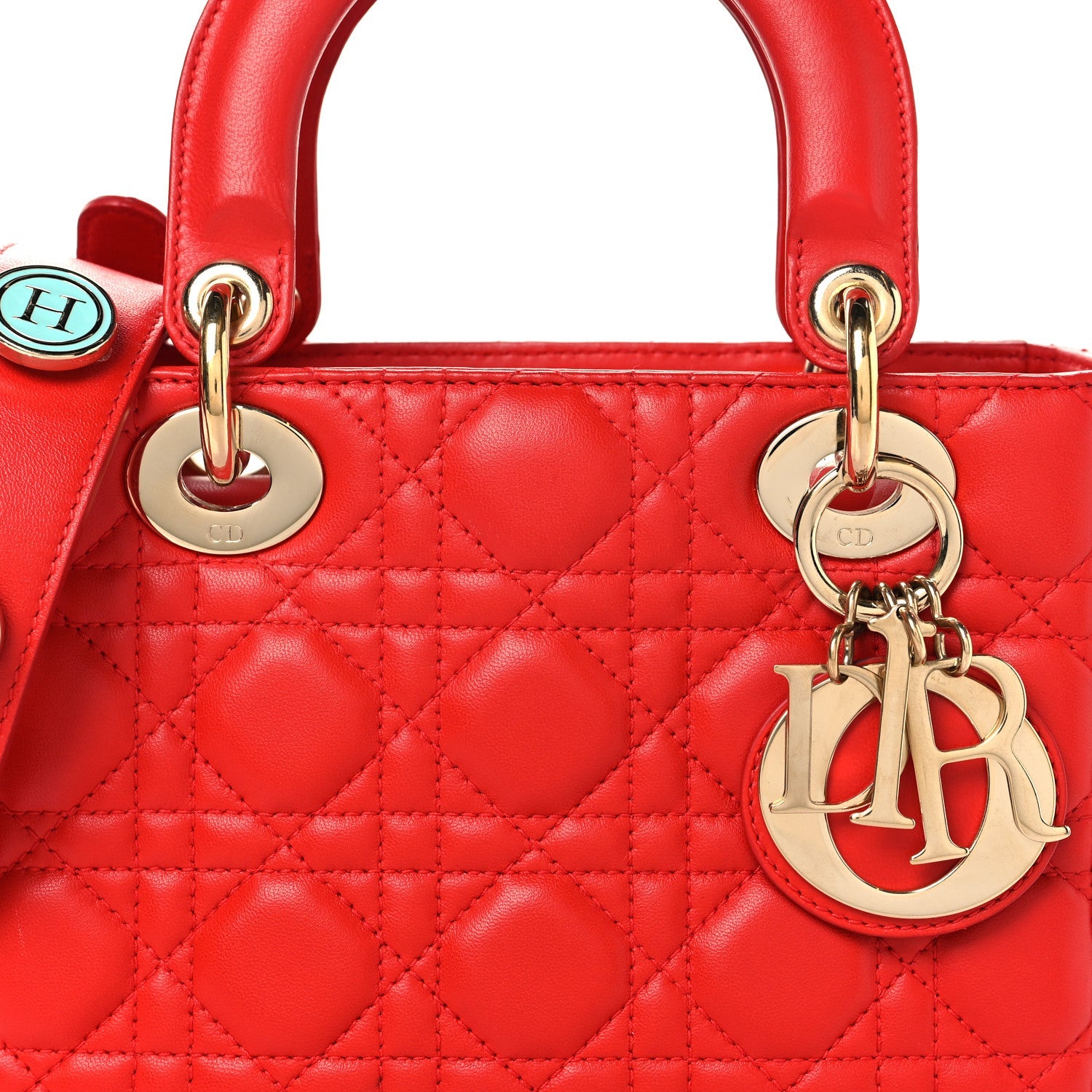 Lambskin Cannage Small My ABCDior Lady Dior Red