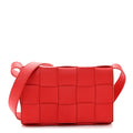 Lambskin Maxi Intrecciato Small Cassette Crossbody Bag Redstone