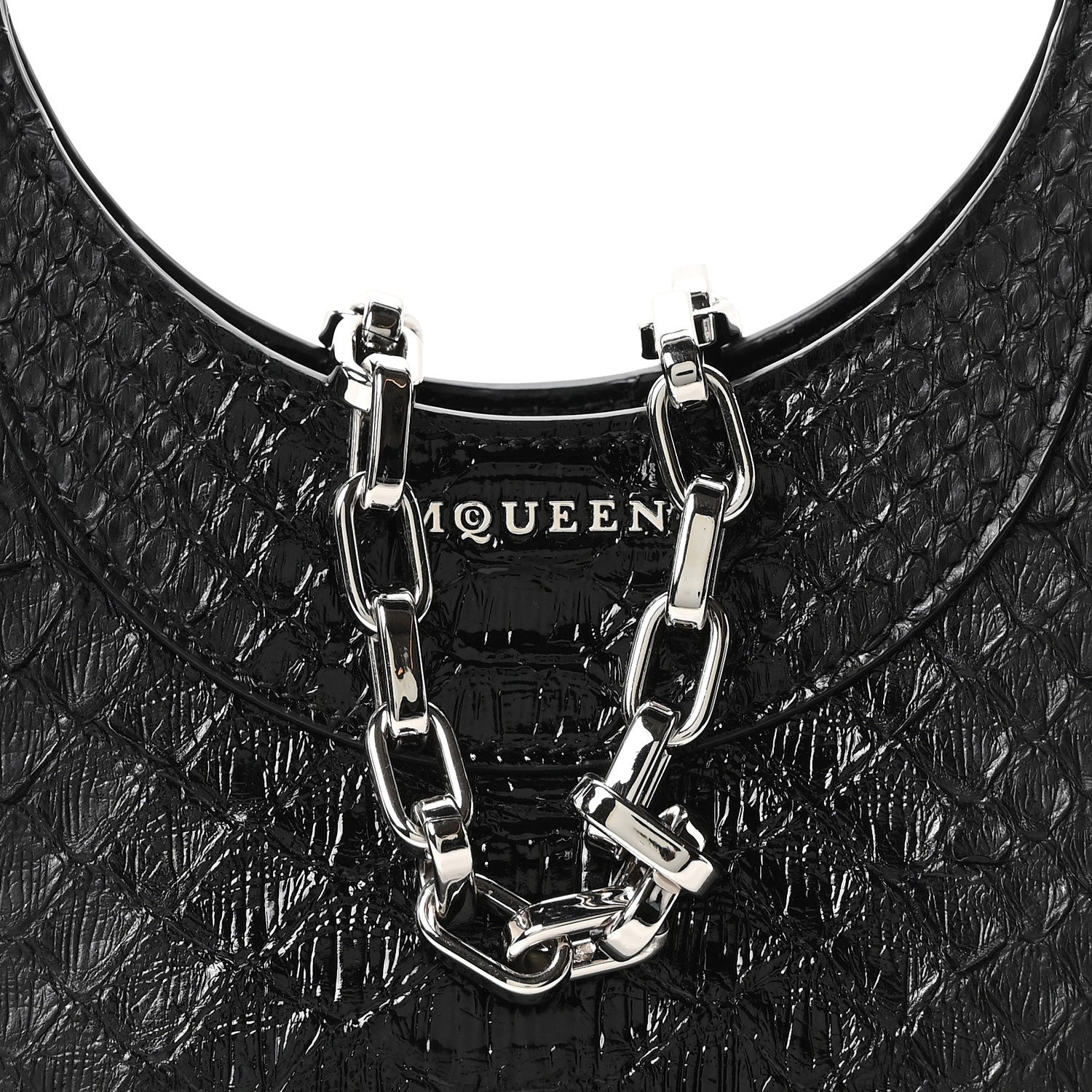 Snakeskin Crystal Mini T Bar Top Handle Black