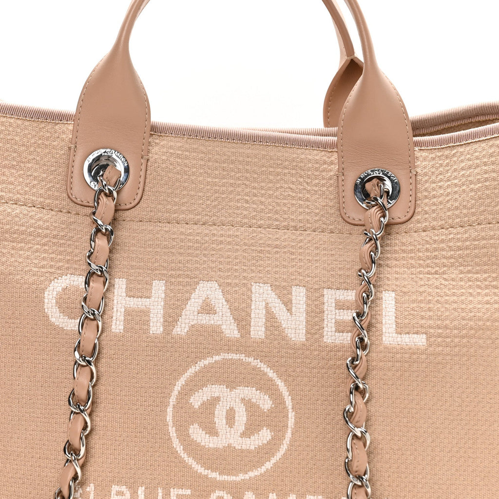 Mixed Fibers Medium Deauville Tote Beige