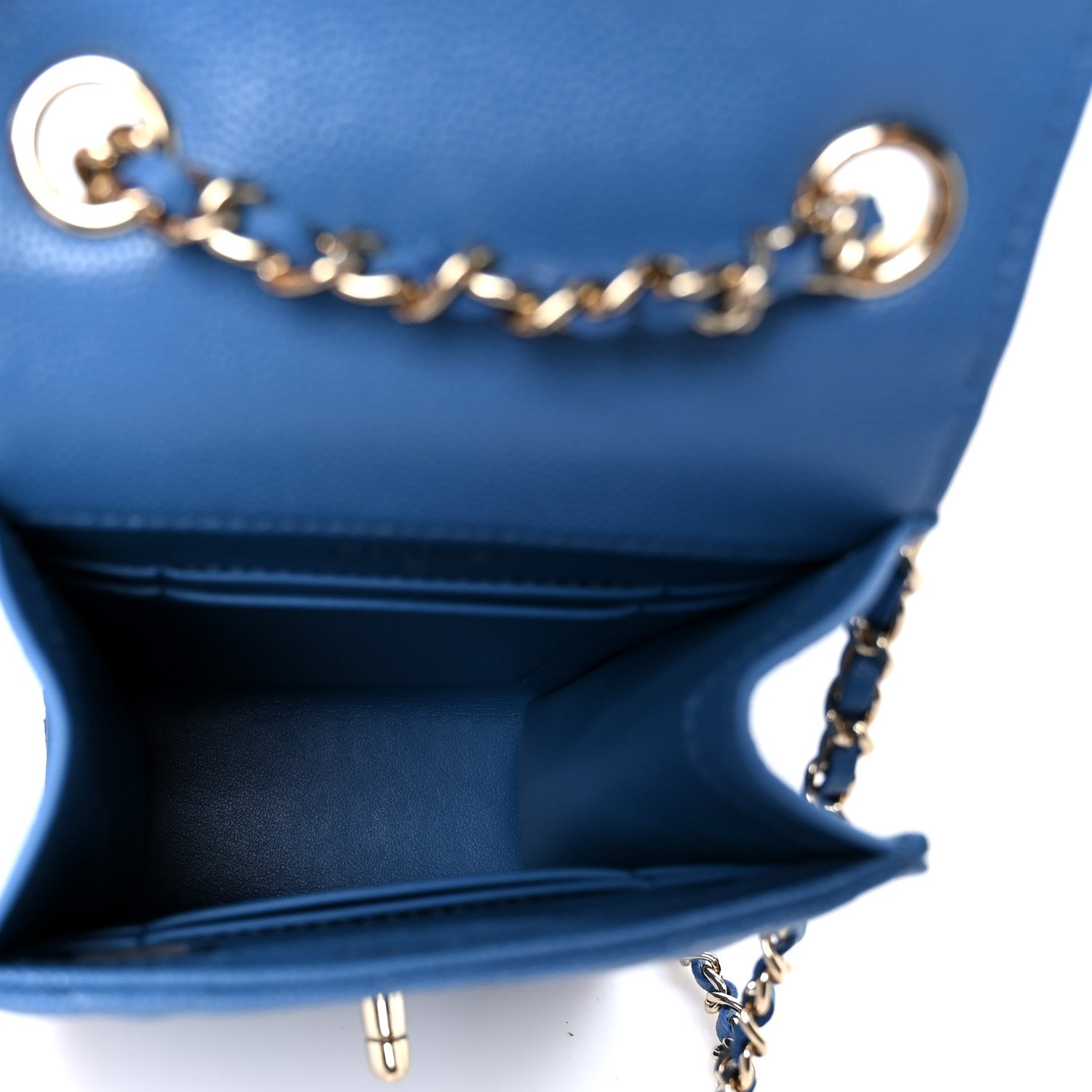 Caviar Quilted Classic Phone Holder Blue