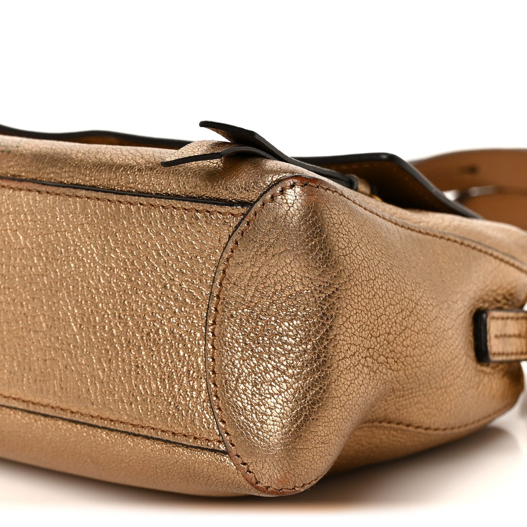 Metallic Calfskin Mini Faye Day Shoulder Bag Gold