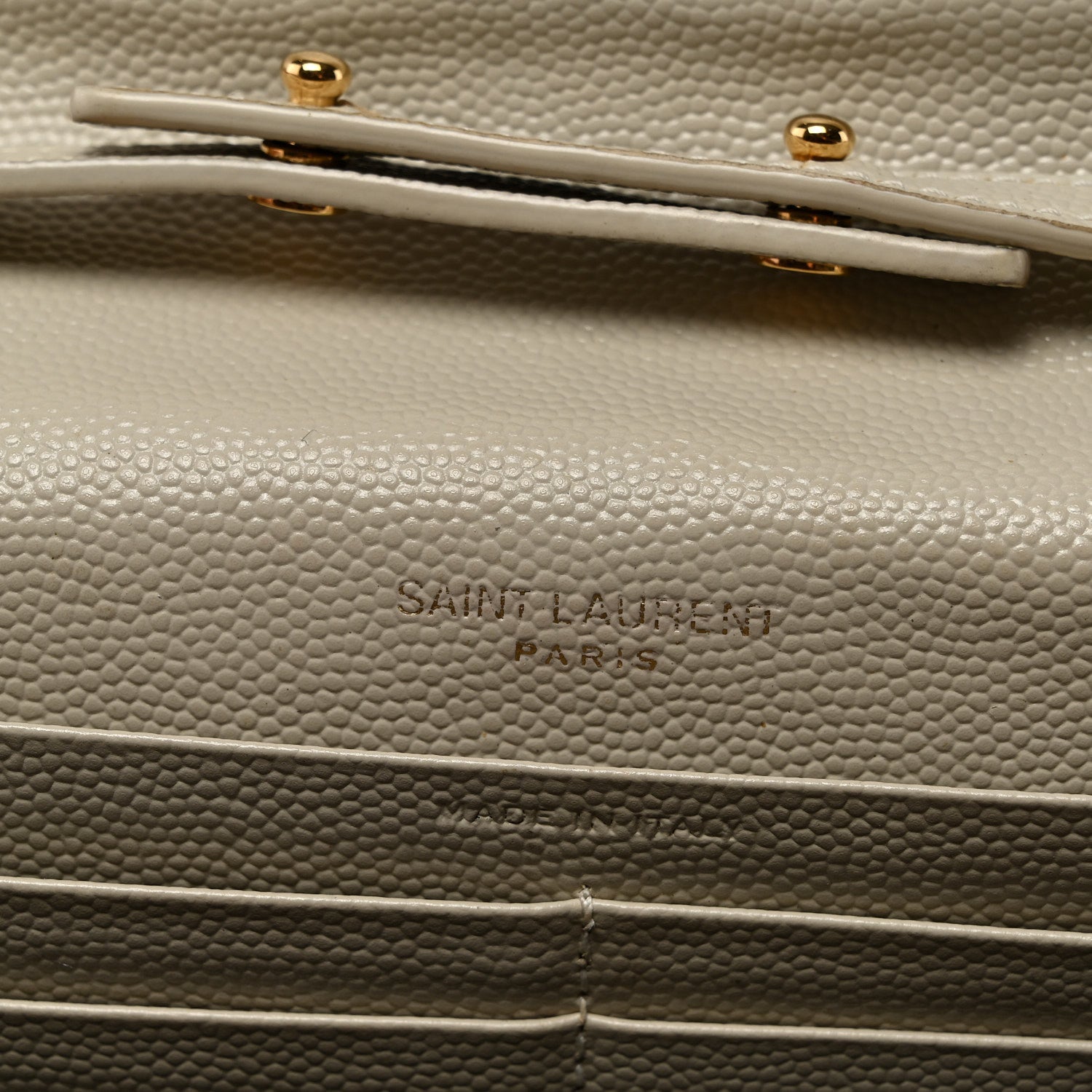 Grain De Poudre Matelasse Chevron Monogram Chain Wallet Crema Soft