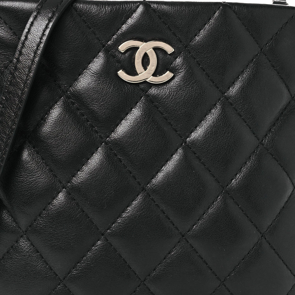 Calfskin Quilted Crossbody Bag Black