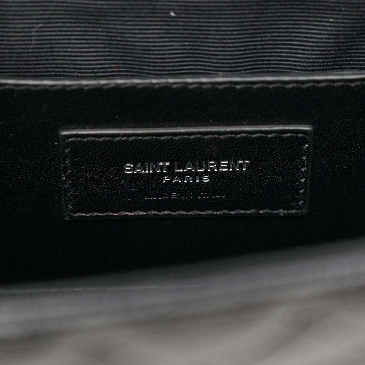 Grain De Poudre Textured Mixed Matelasse Triquilt Medium Monogram Monochrome Satchel Black