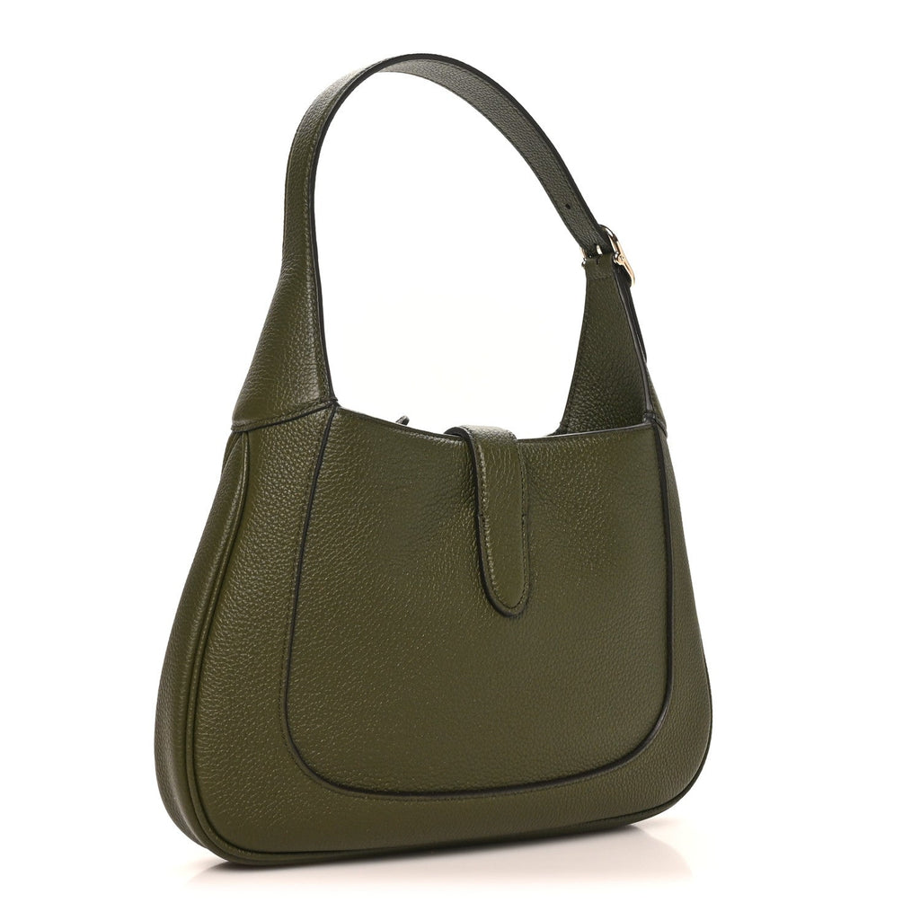 Grand Prix Calfskin Web Medium Jackie 1961 Hobo Dark Green