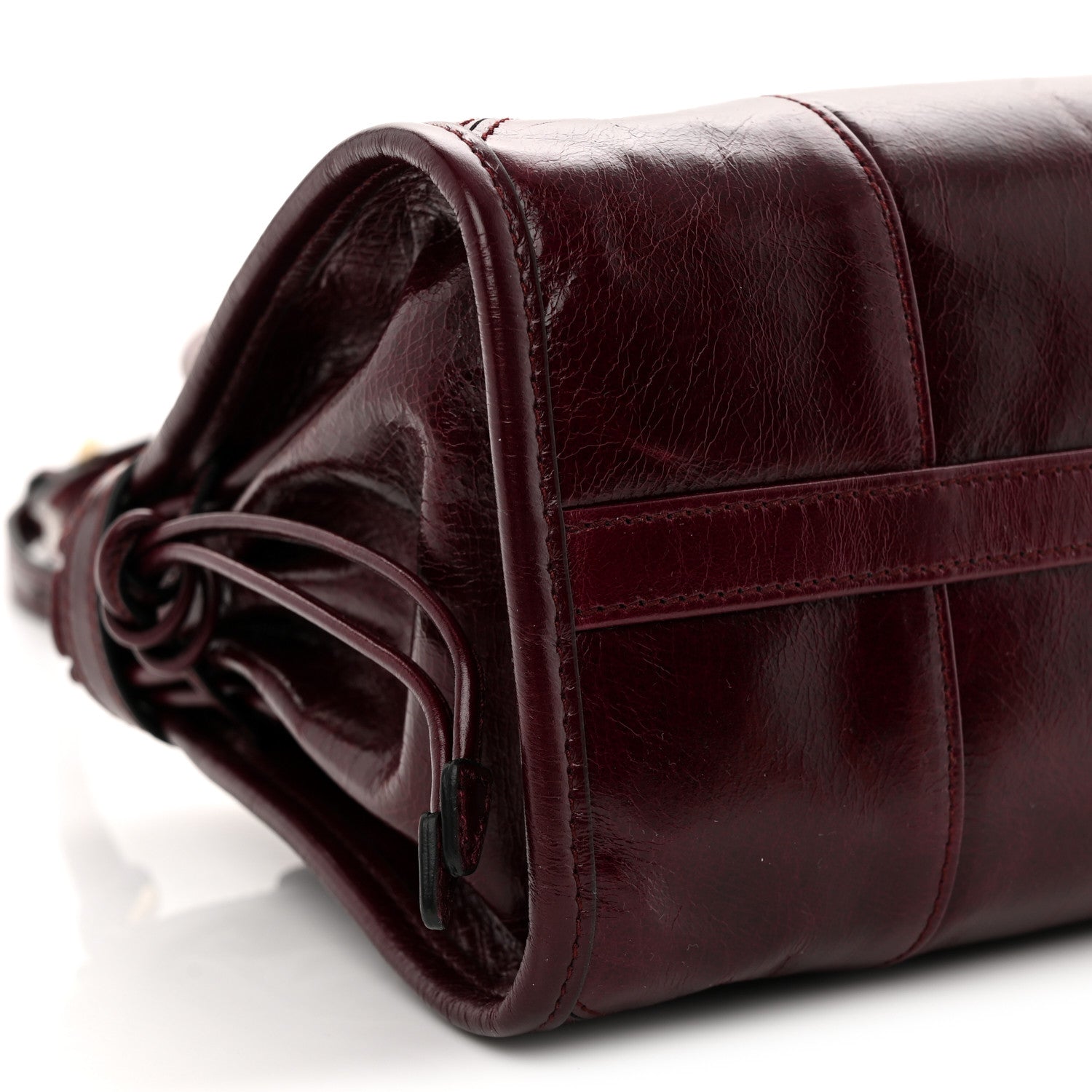 Shiny Nappa Medium Bonnie Shoulder Bag Bordeaux