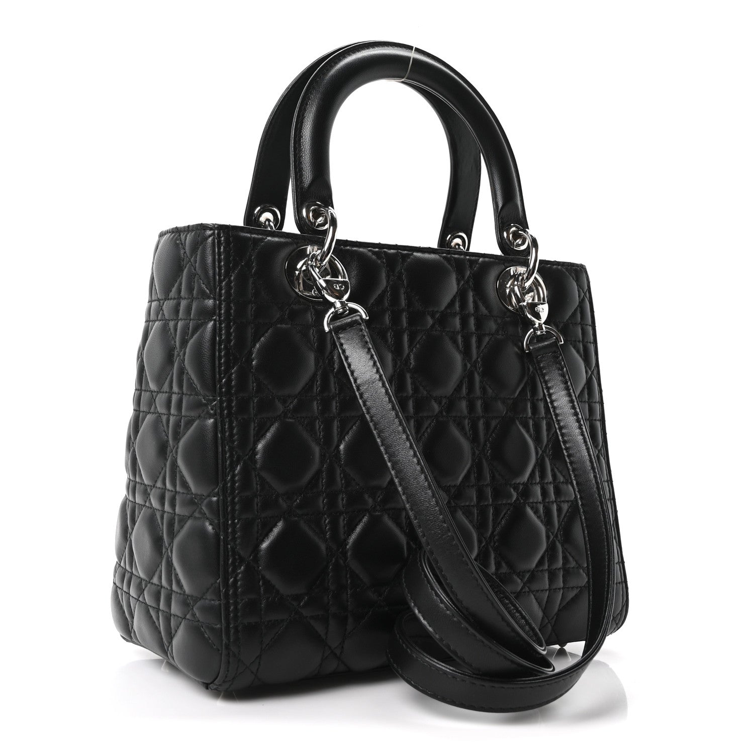 Lambskin Cannage Medium Lady Dior Black