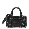 Agneau Arena Crystal Neo Nano Cagole Handbag Black