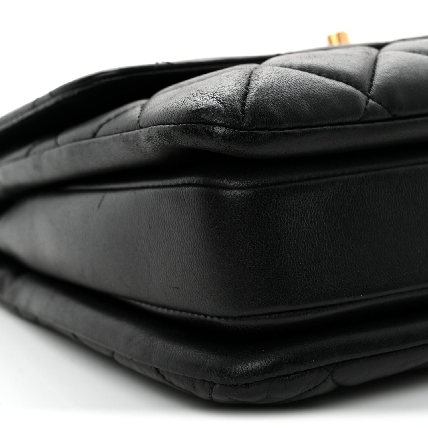 Lambskin Quilted Small Trendy CC Dual Handle Flap Bag Black