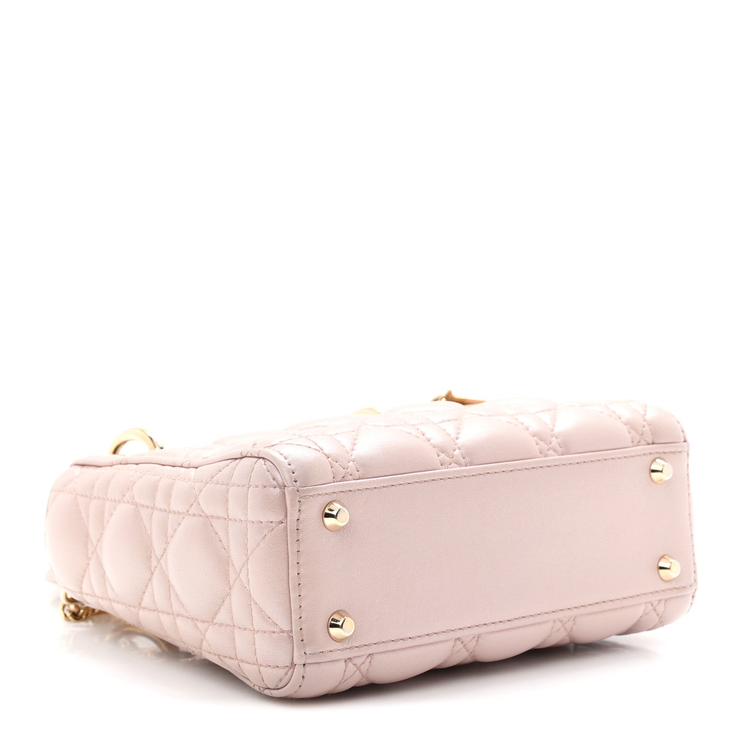 Metallic Lambskin Cannage Mini Lady Dior Lotus