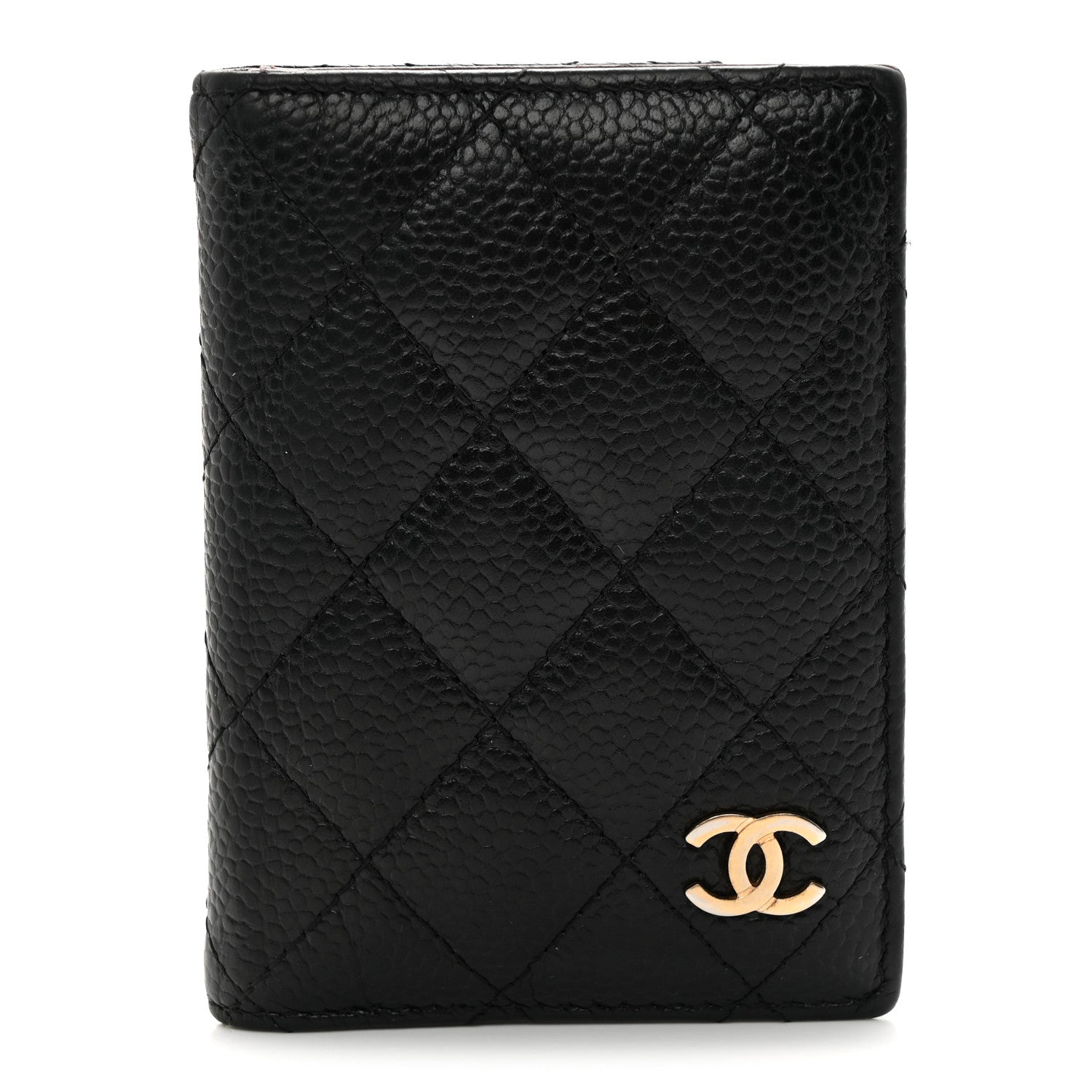 Caviar Quilted Card Holder Wallet Black