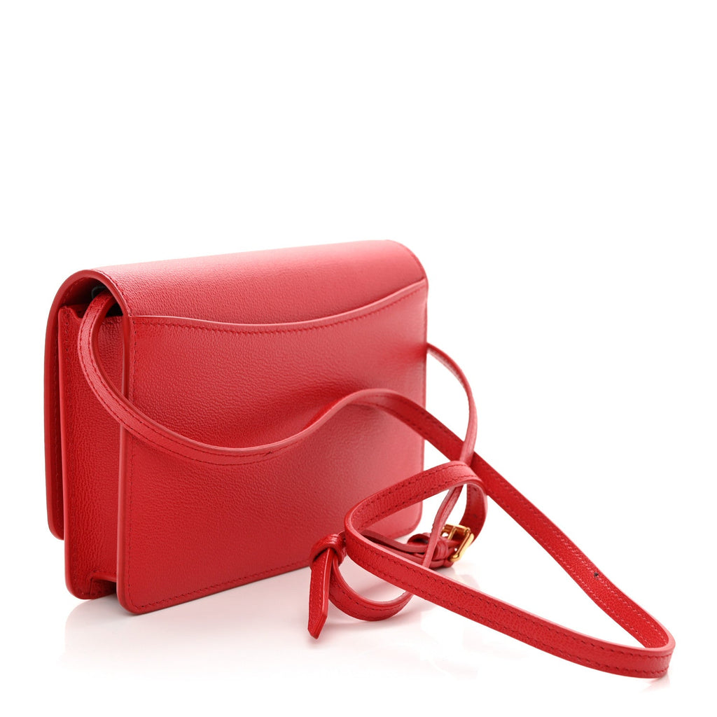 Smooth Calfskin Logo Embossed Hampshire Crossbody Red