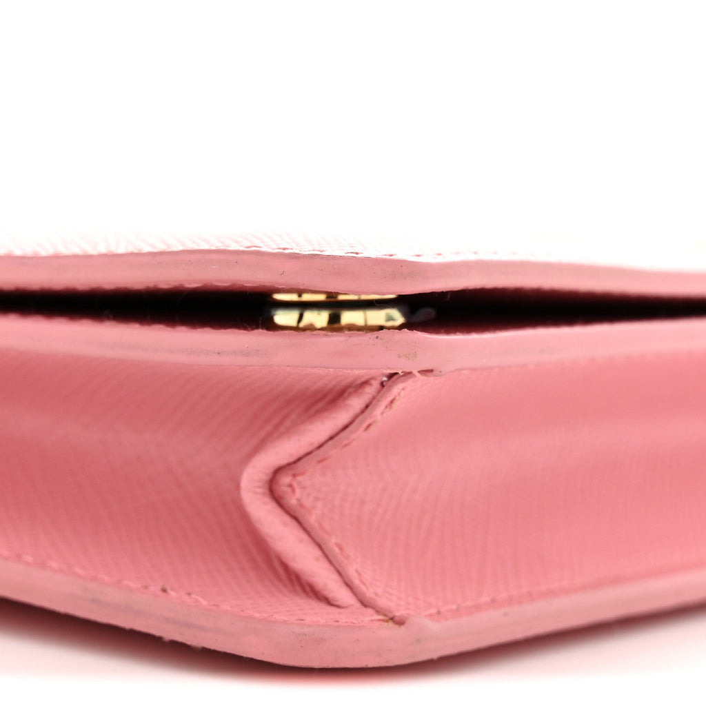 Saffiano Metal Mini Flap Crossbody Wristlet Bag Petalo