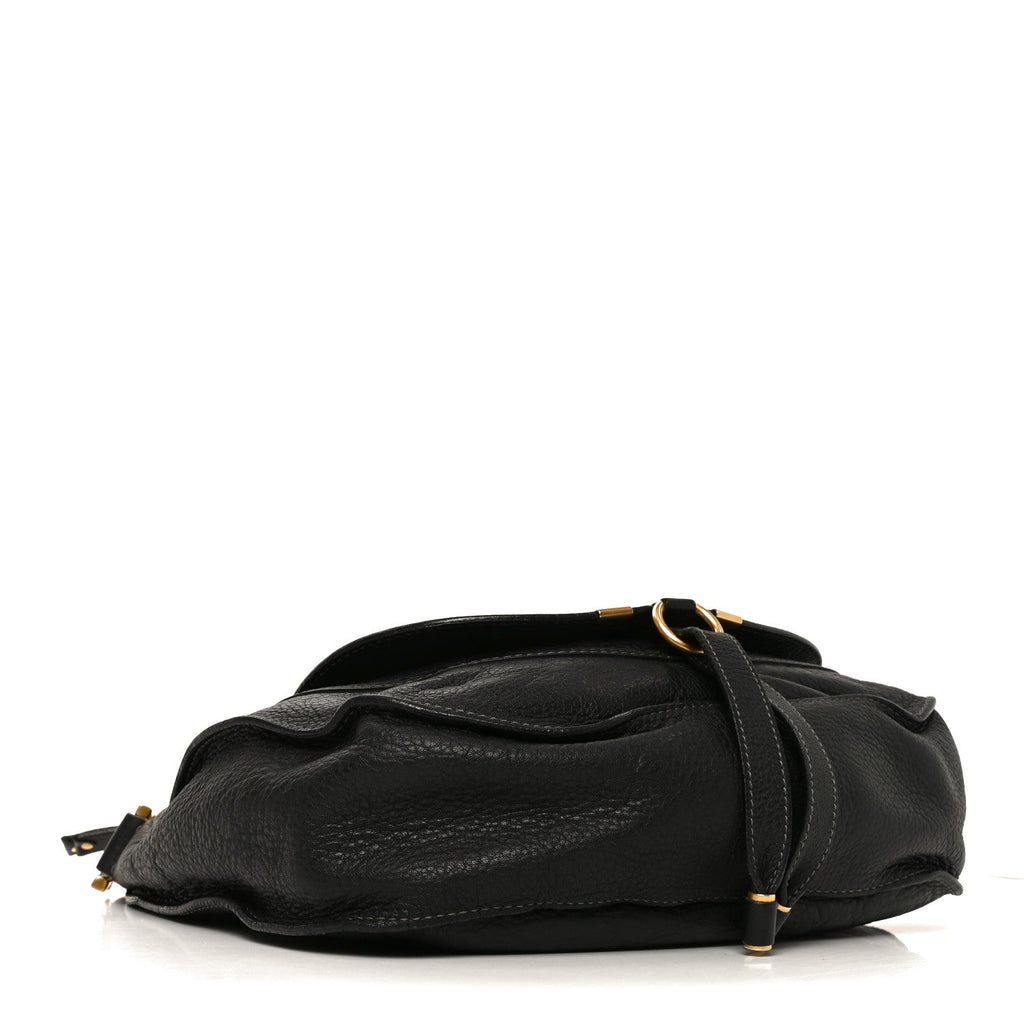 Calfskin Medium Marcie Satchel Black