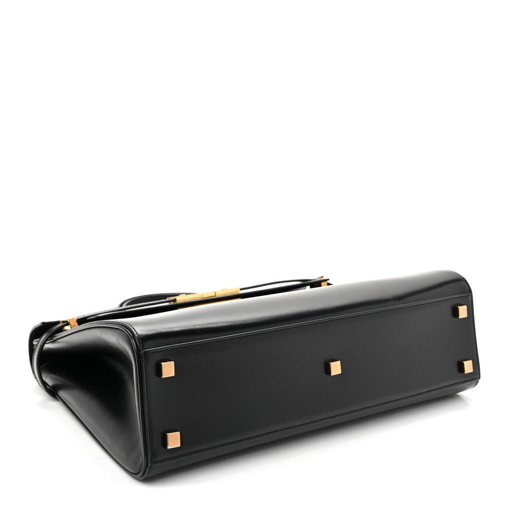 Smooth Calfskin Manhattan Top Handle Black