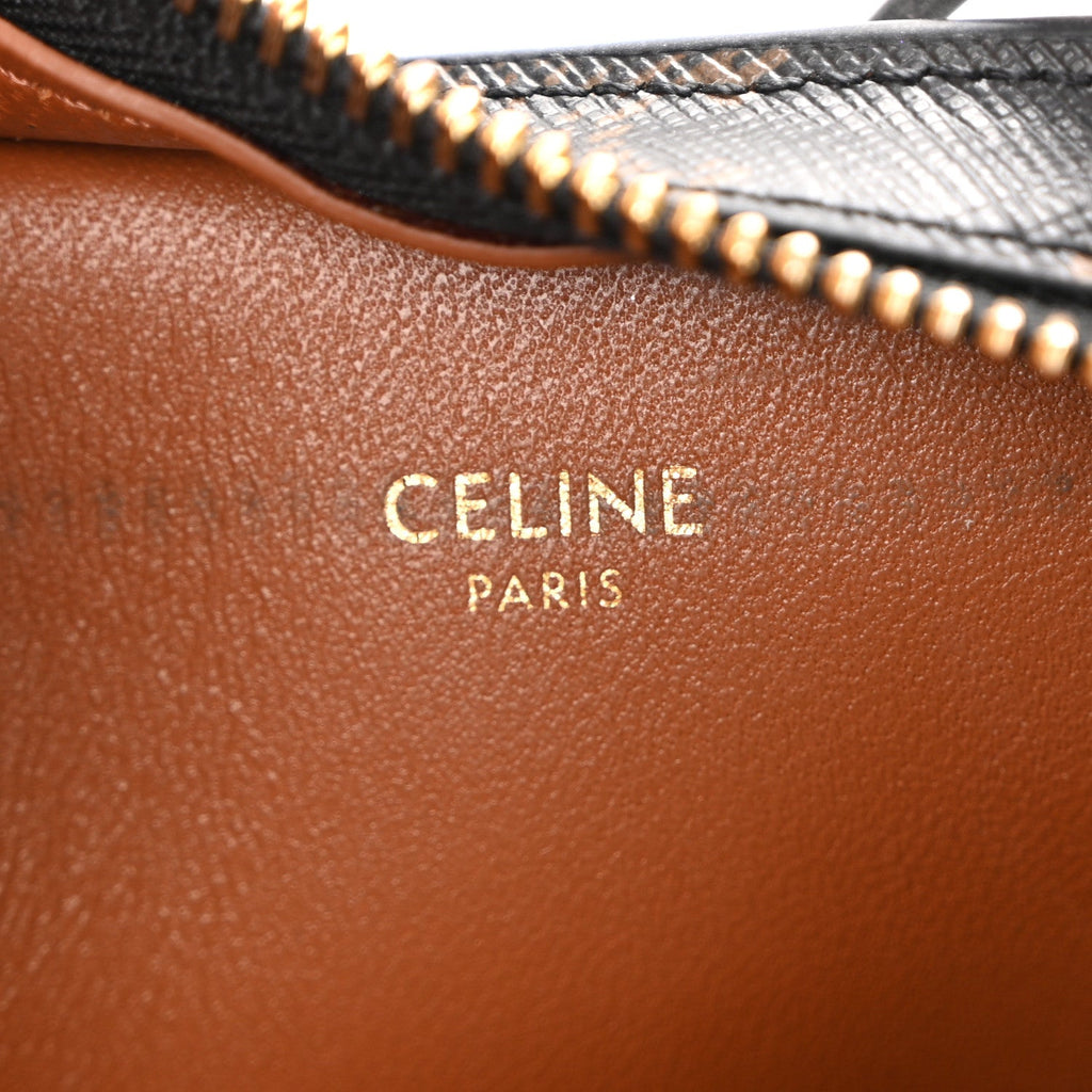 Triomphe Canvas Calfskin Medium Croque Bag Tan