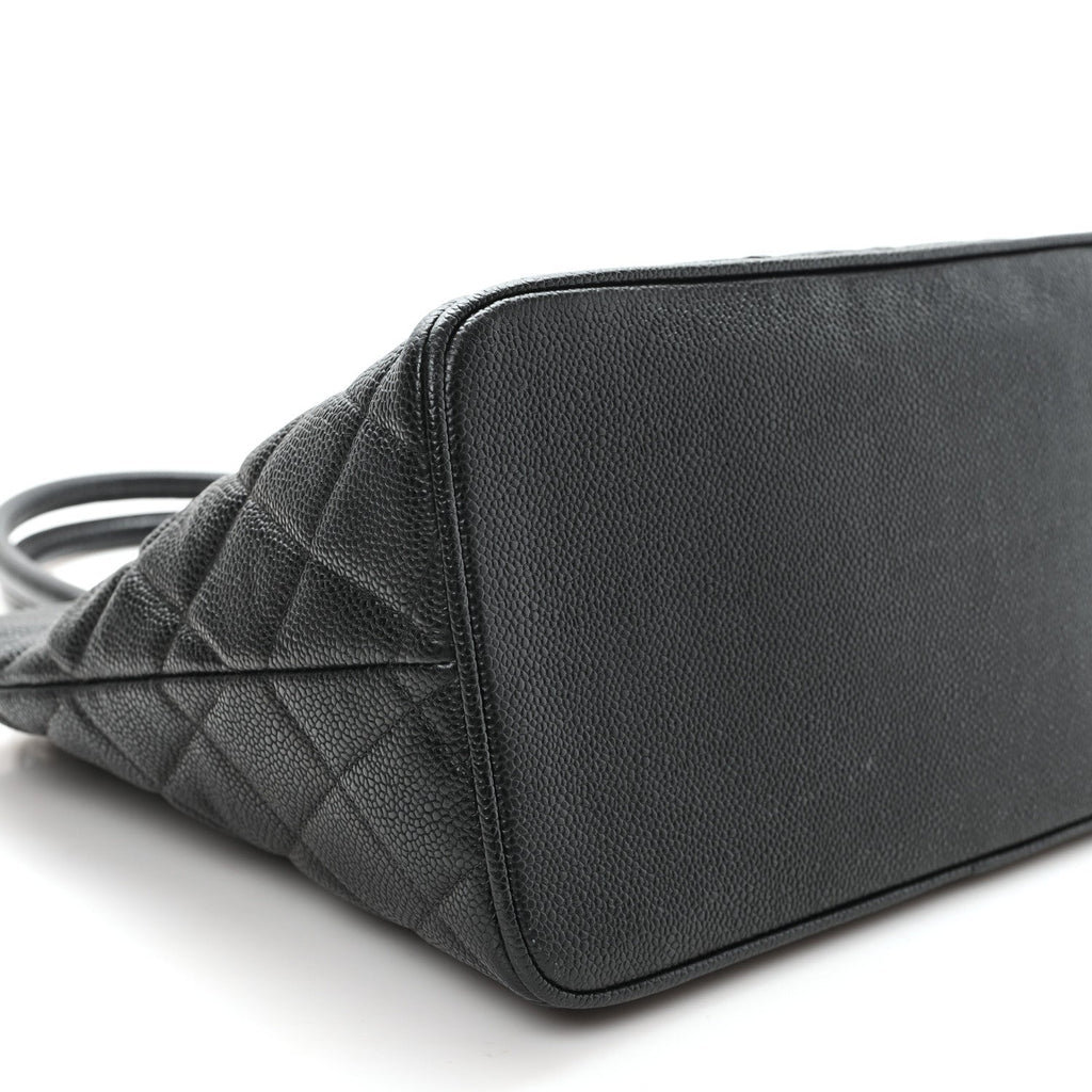 Caviar Quilted Medallion Tote Black
