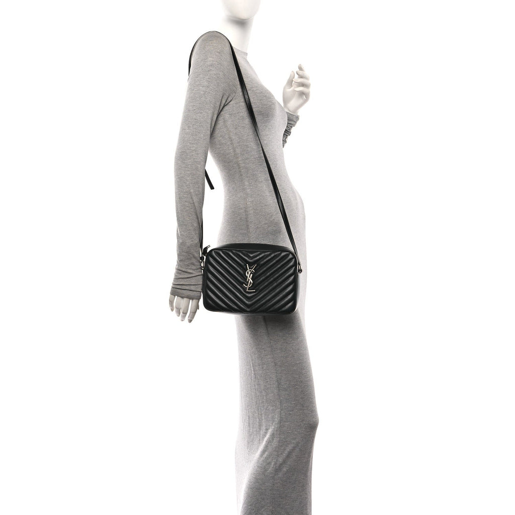 Calfskin Matelasse Monogram Lou Camera Bag Black