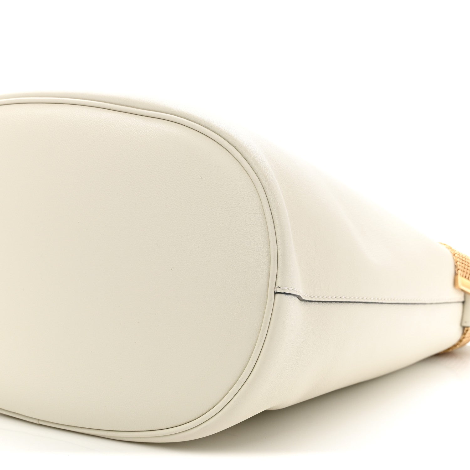 Calfskin Buckle Bag With Jeweled Belt White Black