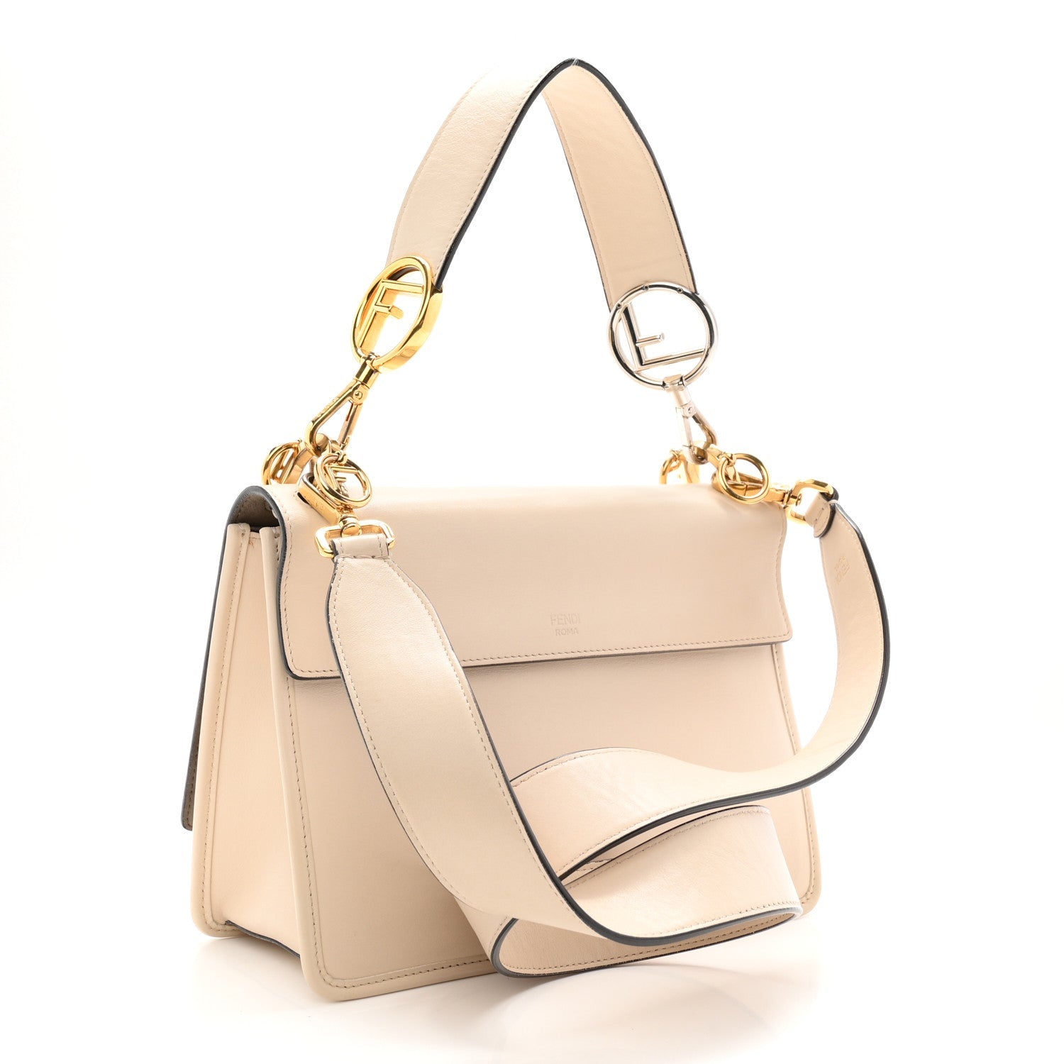 Vitello Century Opaco F is Fendi Kan I Shoulder Bag White