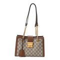 GG Supreme Monogram Calfskin Small Padlock Tote Beige Ebony Tuscany