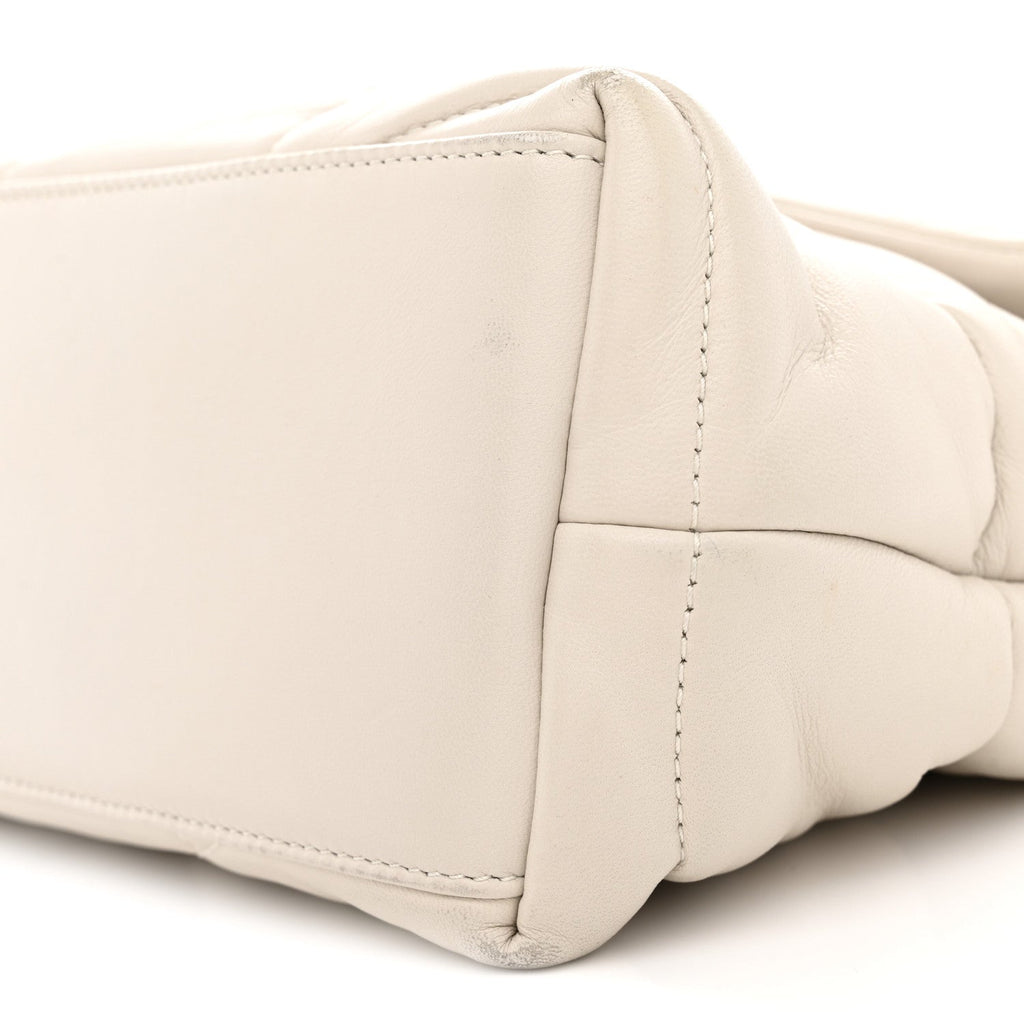 Lambskin Quilted Small Loulou Puffer Monogram Chain Satchel Crema Soft