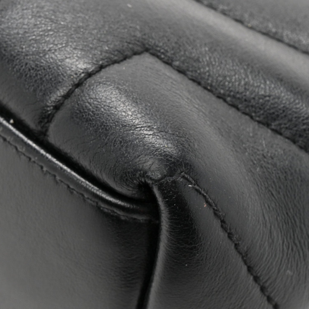 Calfskin Y Quilted Monogram Small Loulou Chain Satchel Black Black