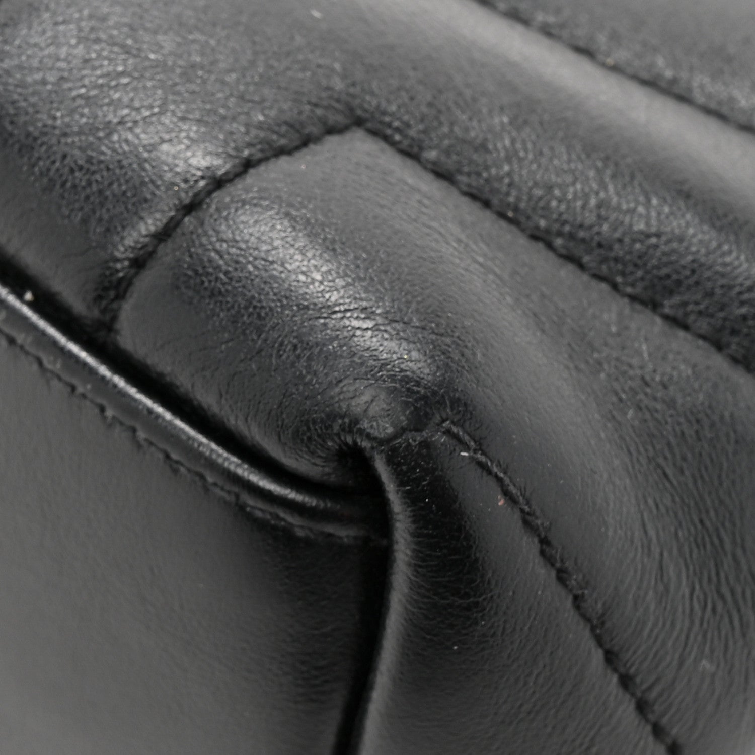 Calfskin Y Quilted Monogram Small Loulou Chain Satchel Black Black