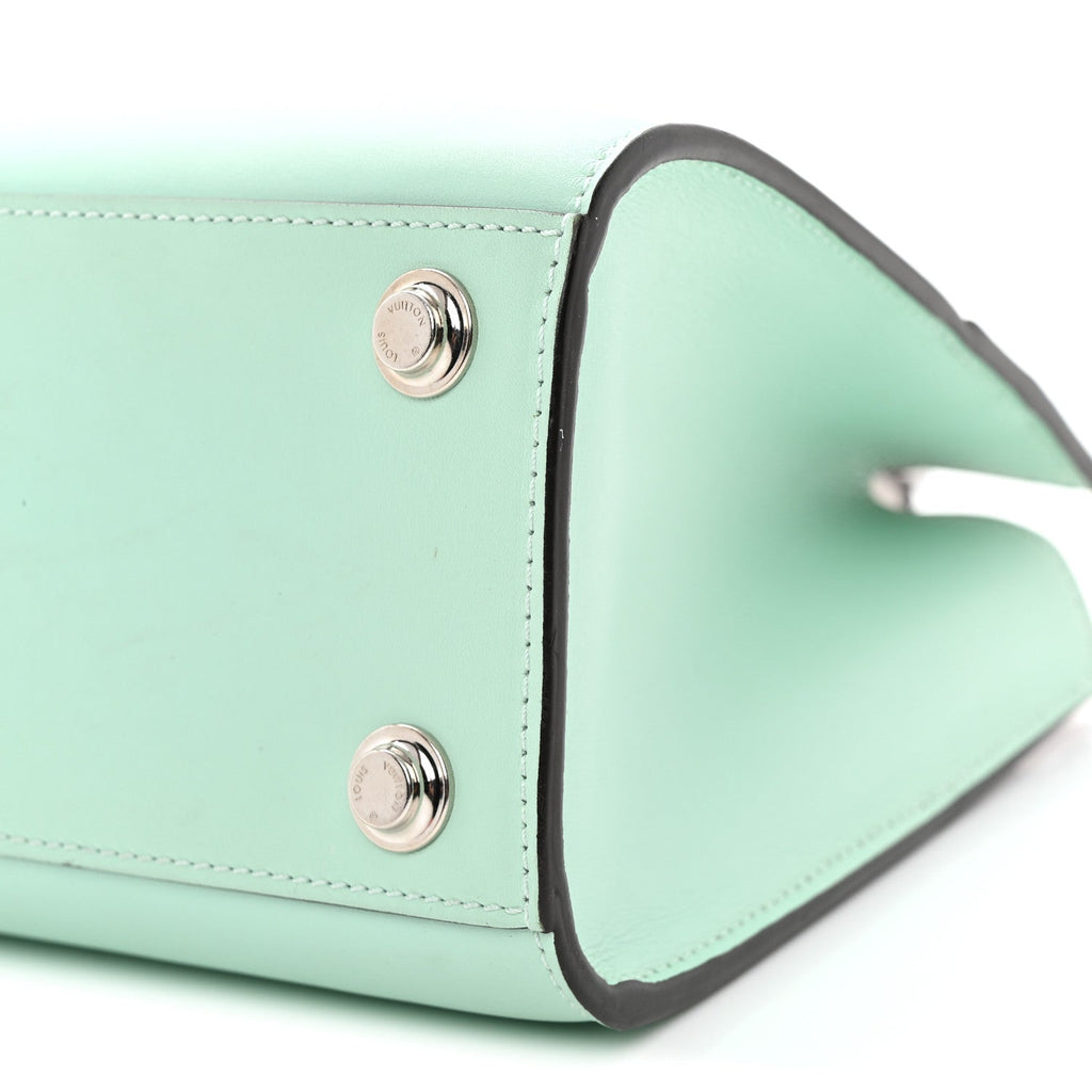 Calfskin City Steamer Mini Gris Burgundy Light Green