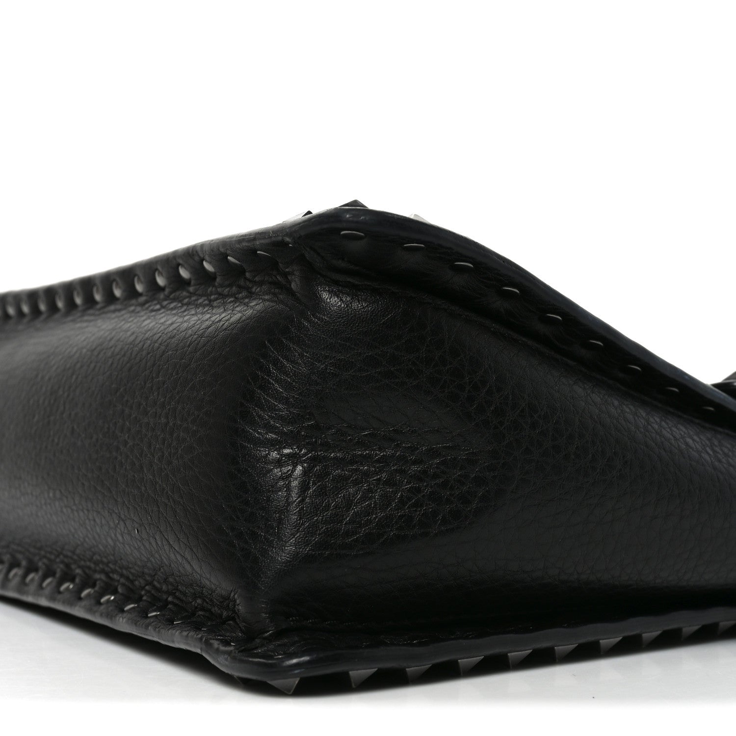 Alce Printed Calfskin Rockstud Top Handle Flap Shoulder Bag Black